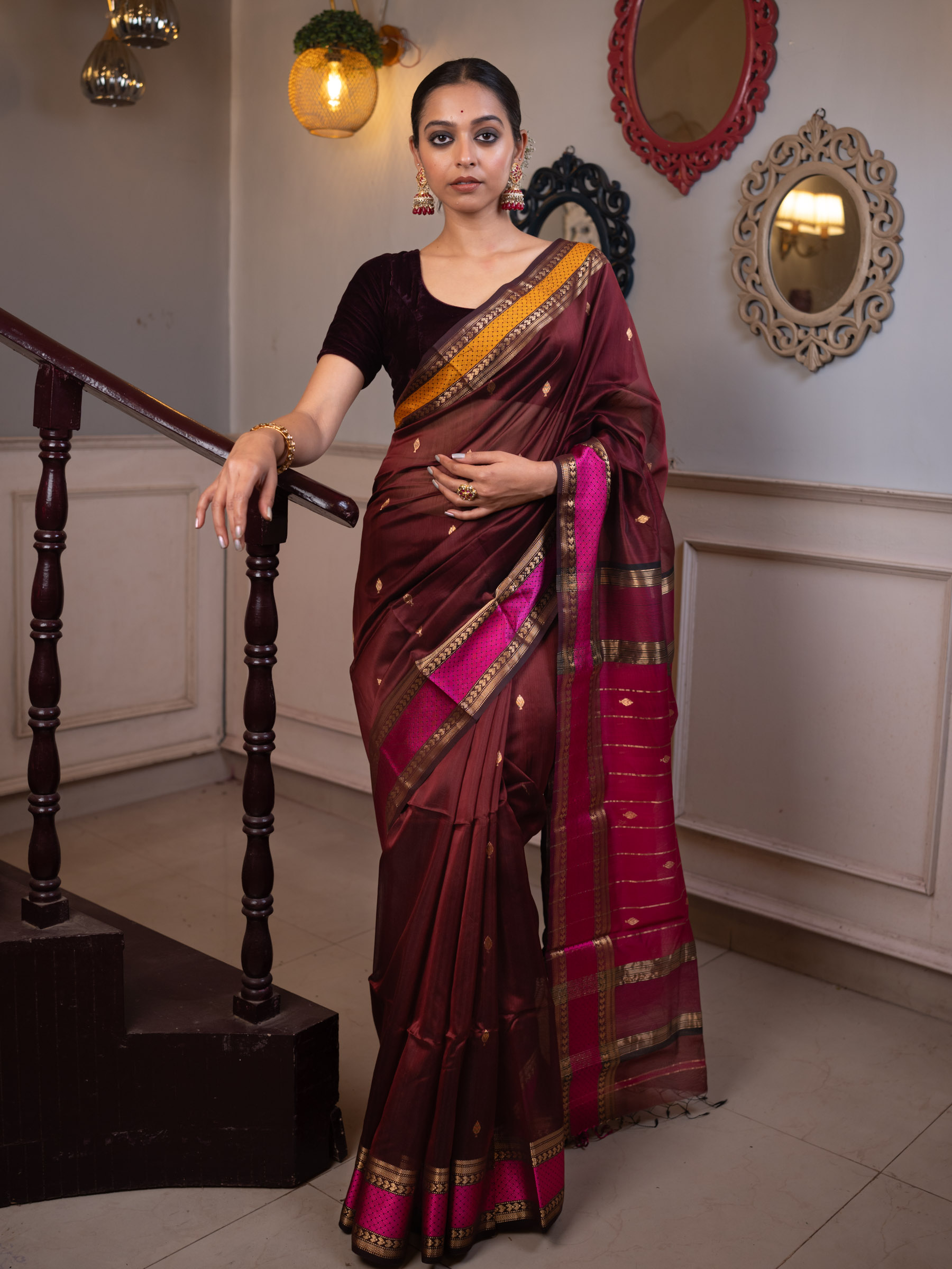 Brown Woven Pure Silk Cotton - BBS84