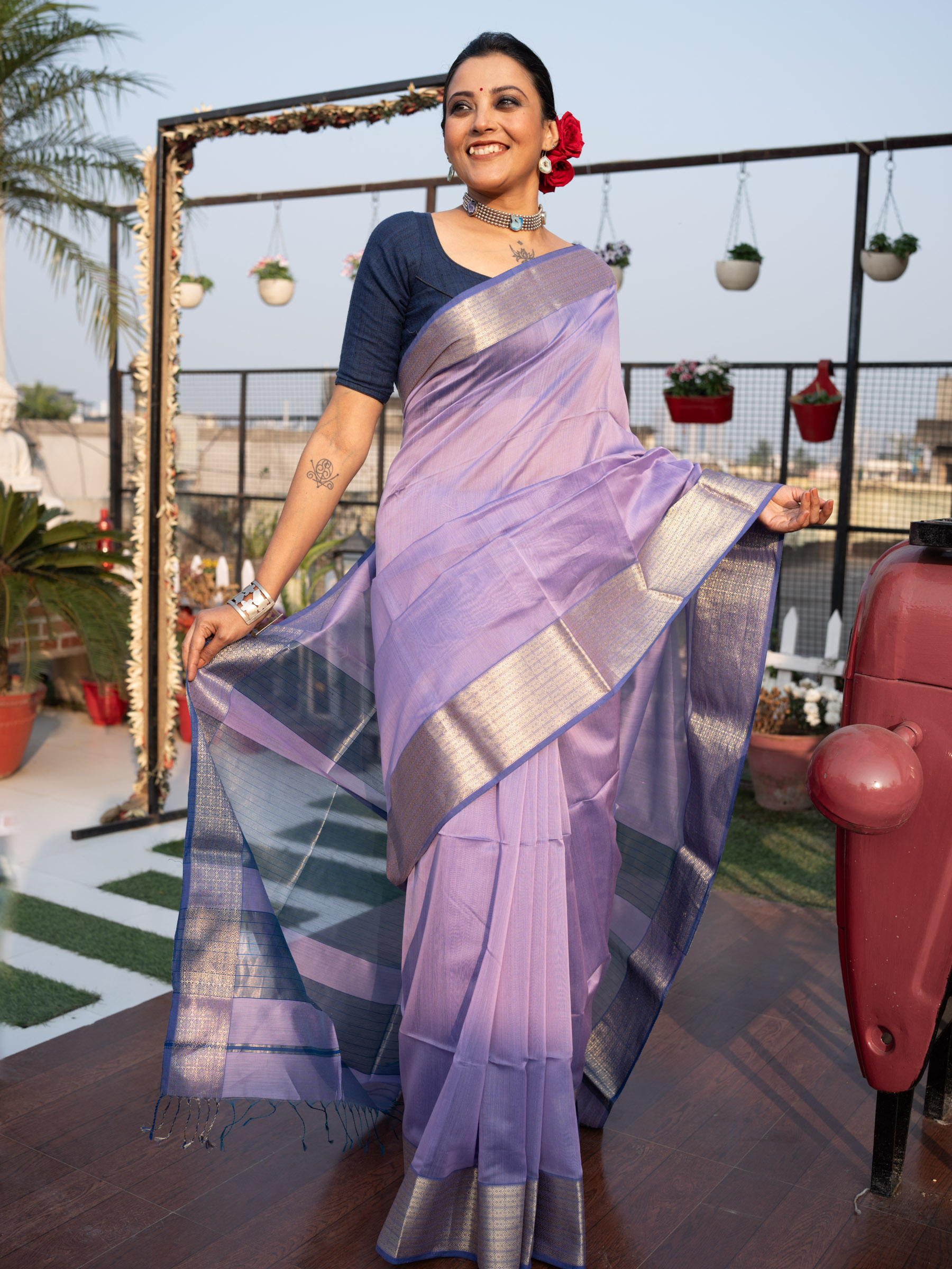 Lavander Woven Pure Silk Cotton - BBS72