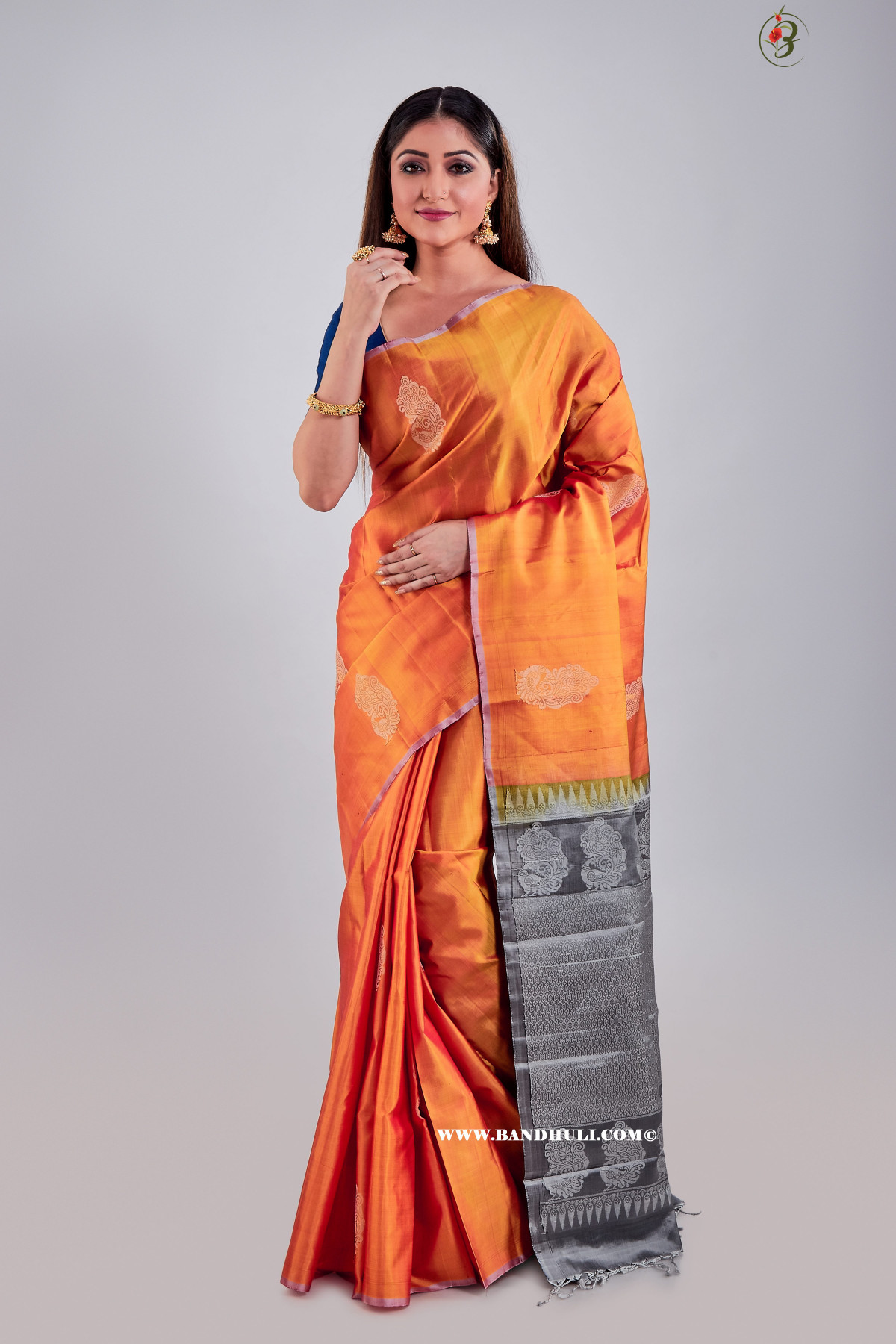Golden Yellow Color Mulberry Silk Saree
