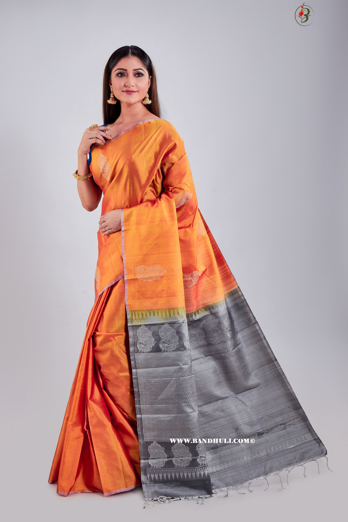 Golden Yellow Color Mulberry Silk Saree